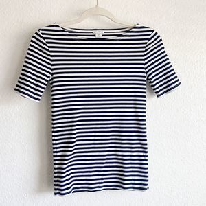 J. by J. Crew striped open neck tee navy white xsmall